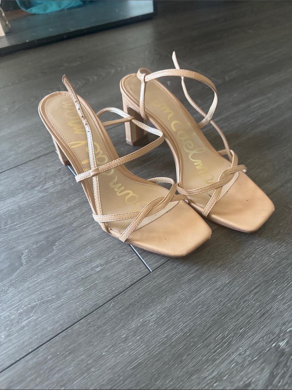 Sam Edelman Elissa block heel strappy size 7 nude color - Picture 2 of 8